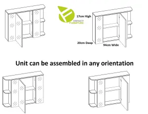 Bathroom Furniture Set with Countertop Vanity Sink Unit Wall Tallboy Mirror White Gloss Oak Finish Plat