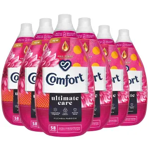 Comfort Ultimate Care Fuchsia Passion Liquid Fabric Conditioner 58W, 870ml, 6Pk