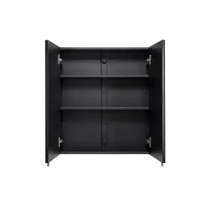 Croydex Dawley Matt Black Wall-mounted Double Bathroom Cabinet (H) 670mm (W) 600mm