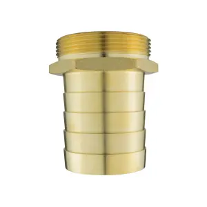 Solid brass pipe hosetails to male bsp thread for pumps,filters water features and fountains (2" bspm - 2" barb)