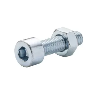 Diall M8 Cylindrical Zinc-plated Carbon steel Set screw & nut (L)30mm, Pack of 20