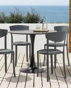 Set of 4 Garden Chairs VIESTE Dark Grey