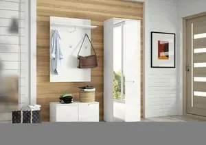 Santino White Gloss Hallway Coat Rack S20