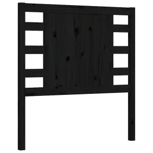 Berkfield Bed Frame with Headboard Black Small Single Solid Wood