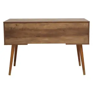 Interiors By premier Contemporary Design Two Door One Drawer Desk, Versatile Wooden Finish Work Desk, Stable Single Drawer Desk