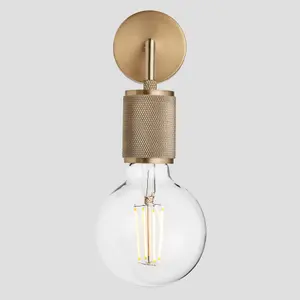 Industville Knurled Edison Wall Light, Brass