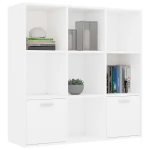 Berkfield Book Cabinet White 98x30x98 cm Engineered Wood