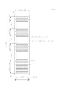 Right Radiators 1600x400 mm Straight Heated Towel Rail Radiator Bathroom Ladder Warmer Anthracite