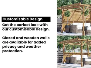 Dunster House Wooden Pergola Garden Plants Frame Utopia 2m x 2m (6' 6" x 6' 6")