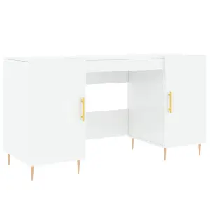 Berkfield Desk High Gloss White 140x50x75 cm Engineered Wood