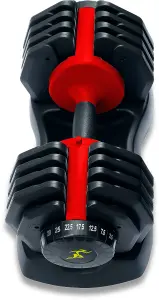 Strongology Urban25 Single Home Fitness Black Red Adjustable Smart Dumbbell from 2.5kg up to 25kg Training Weights