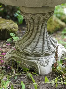 Beautifully Detailed Spiral Design Birdbath