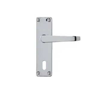 Colours Arsk Polished Chrome effect Steel Straight Lock Door handle (L)101mm