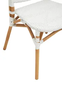 Interiors by Premier White Natural Rattan Dining Chair, Cane Dining Chair, Outdoor Rattan Chair, Sturdy Wood Dining Chair