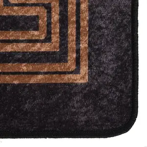 Rug Washable 120x180 cm Black and Gold Anti Slip