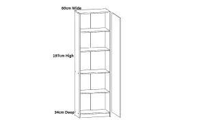 Tall Cabinet Bookcase Storage Slim Narrow Unit Compact 1 Door Sonoma Oak Nepo