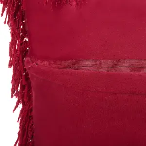 Set of 2 Cushions CIDE Boucle 45 x 45 cm Solid Dark Red