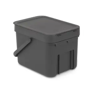 Brabantia Sort & go Grey Plastic Bin - 6L