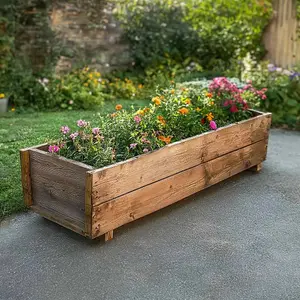 90cm Pine Wooden Planter Flower Trough