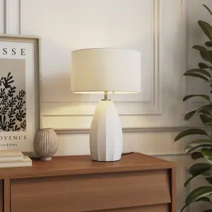 GoodHome Lytham Straight Cream Table lamp