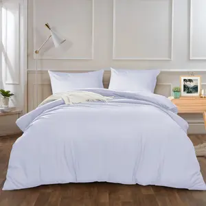 Kiranjot Microfibre 200 TC Reversible Modern & Contemporary Duvet Cover Set With Pillow Cases White / Kingsize - 2 Standard Pillowcases