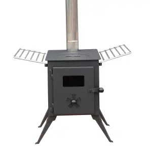 NJ Portable Freestanding Cooker Heater Wood Stove Camping