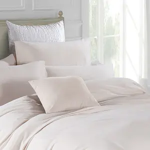 Marnisha Polyester Solid Colour Duvet Cover Set with Pillowcases Beige / Double - 2 Standard Pillowcases