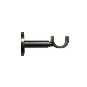 GoodHome Athens Grey Brushed nickel effect Metal Short Curtain pole bracket