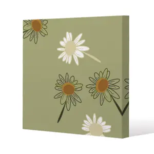 Egyptian Flower Ornament Pattern (Canvas Print) / 101 x 101 x 4cm