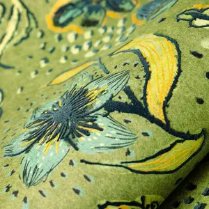 Galerie Pepper Felice Yellow/Green Flocked Wild Flower Matte Wallpaper