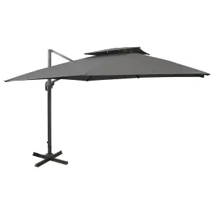 Berkfield Cantilever Umbrella with Double Top 300x300 cm Anthracite