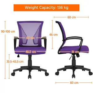 Mid-back Mesh Office Chair Purple