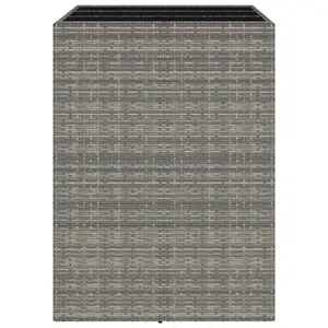 Berkfield Bar Table with Glass Top Grey 105x80x110 cm Poly Rattan