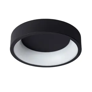 Lucide Talowe Led Modern Flush Ceiling Light 30cm - LED Dim. - 1x20W 3000K - Black