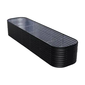 Anthracite Oval Metal Raised Bed Galvanized Raised Planter Box Outdoor Raised Garden Bed Kit 320cm W