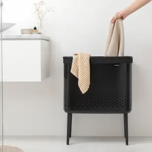 Brabantia Matt Black Steel Large Laundry bin, 60L