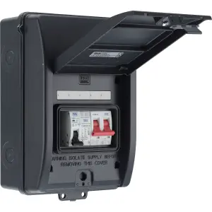 BG Fortress Weatherproof IP65, 5 Module Populated EV Kit 100A Main Switch, 40A MCB, Type 2 SPD