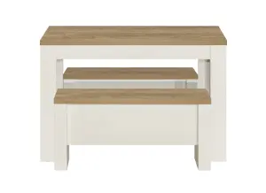 Birlea Highgate Dining Table & Bench Set Cream & Oak