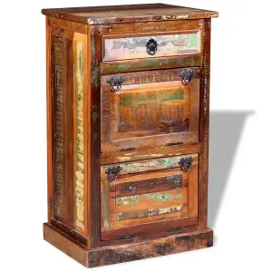 Berkfield 4-Layer Shoe Cabinet with Drawer Solid Reclaimed Wood