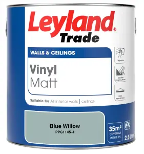 Leyland Trade Vinyl Matt Walls & Ceilings Emulsion Paint Blue Willow (PPG1145-4) 2.5L