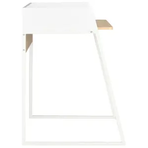 Berkfield Desk White and Oak 90x60x88 cm