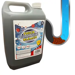 2 x 5L Extra Strong Thick Commercial Bleach For Sanitisation & Disinfection Of Toilets, Sinks & Drains