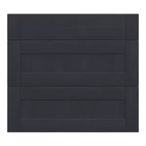 Alpinia Matt midnight navy wood effect Drawer front, Pack of 3 (H)715mm (W)797mm (T)18mm