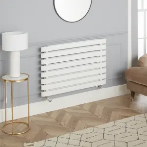 GoodHome Polished White Angled Thermostatic Radiator valve & lockshield (Dia)15mm x ½"