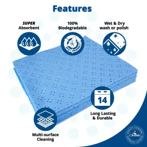 Set of 100 pcs. Perforated Super Absorbent Household Cloth in Blue ( 10 pack )