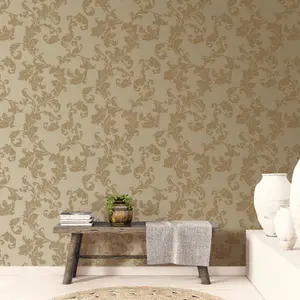 Galerie Emporium Gold Acanthus trail Embossed Wallpaper