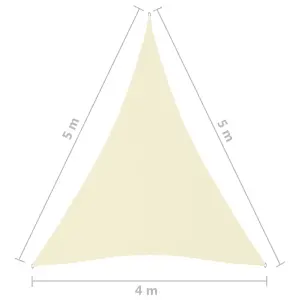 Berkfield Sunshade Sail Oxford Fabric Triangular 4x5x5 m Cream