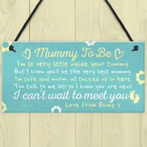 Red Ocean Mummy To Be From Bump Plaques Gift BABY SHOWER Baby Girl Boy Present Keepsake