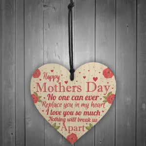 Red Ocean Happy Mothers Day Gift Decorations Mum Gifts Wooden Hanging Heart Sign Mothers Day Gift From A Son Or Daughter