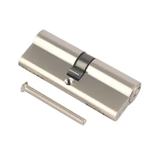 Smith & Locke Nickel effect Brass Single Euro Cylinder lock 45/55, (L)100mm (W)33mm